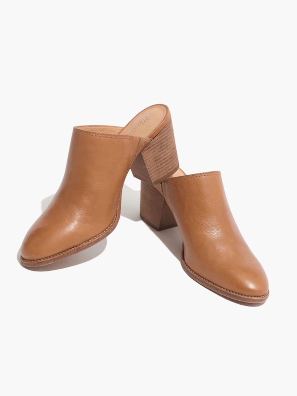 Madewell Tan Leather Mule Heels